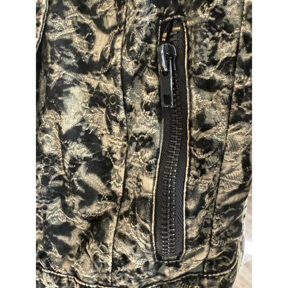 Free People Follow the Flock velvet burnout moto jacket olive and black size 2 - Picture 10 of 12